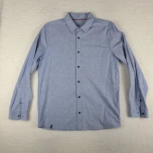 QOR Dress Shirt Mens Large Blue‎ QORKIT Button Up